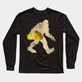 Taco Stealing Sasquatch Big Foot Long Sleeve T-Shirt